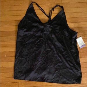 Black Satin Camisole Top